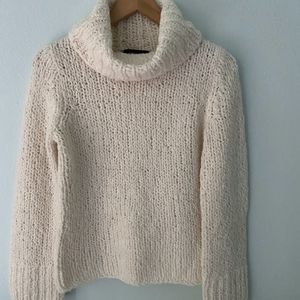 Express Hand Knit White Sweater